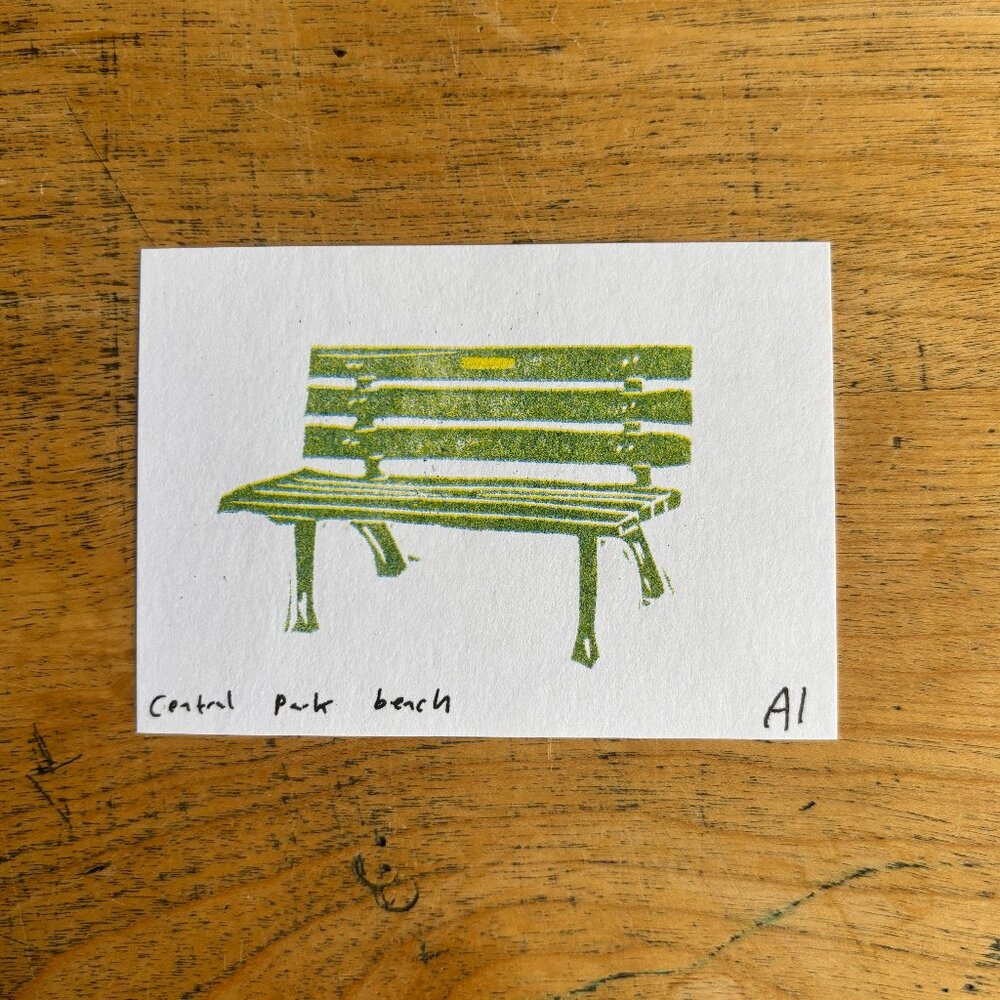 Ana Inciardi Print - Central Park Bench - Whitney Museum of Art